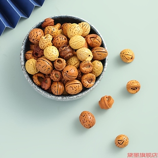 宝宝原籽脑纹不打孔桃木的婴儿桃核配件饰品原料桃胡散籽吊坠圆料