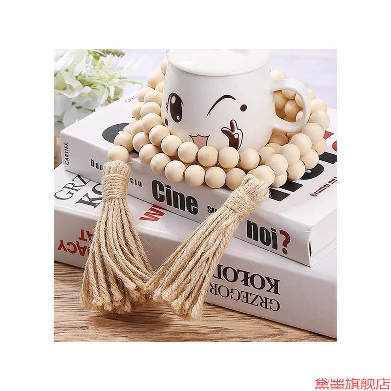 墙饰串挂绳木珠挂件摆客厅欧美家居diyins纱帘北欧墙面装饰