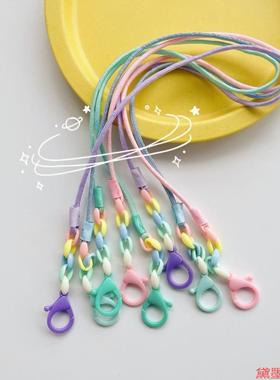 色系配饰防丢配件绳尼龙麻花结口罩链彩色女士2024带子