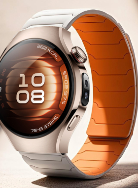 适用华为watch5手表GT6表带gt5pro磁吸硅胶GT5智能腕表gt4运动watch4PRO铠甲款秋冬季款男女透气gt3腕带42mm