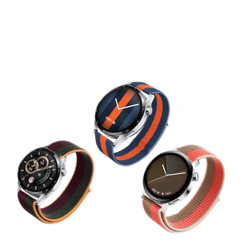 玩物尚智适用华为手表GT5/GT4/GT3编织尼龙表带智能watch3proGT Runner时尚休闲运动精织腕带46mm42替换带