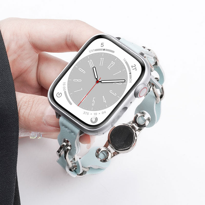 适用苹果iwatch9手表8镂空ultra2表带applewatch7/6/5/4/3代运动se手表带男女款new智能配件替换夏天个性手链