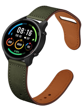 适用小米watchs4复古小牛皮手表带sport4代腕表s3智能s2运动s1pro升级同款表链男女式专用可替换配件腕带