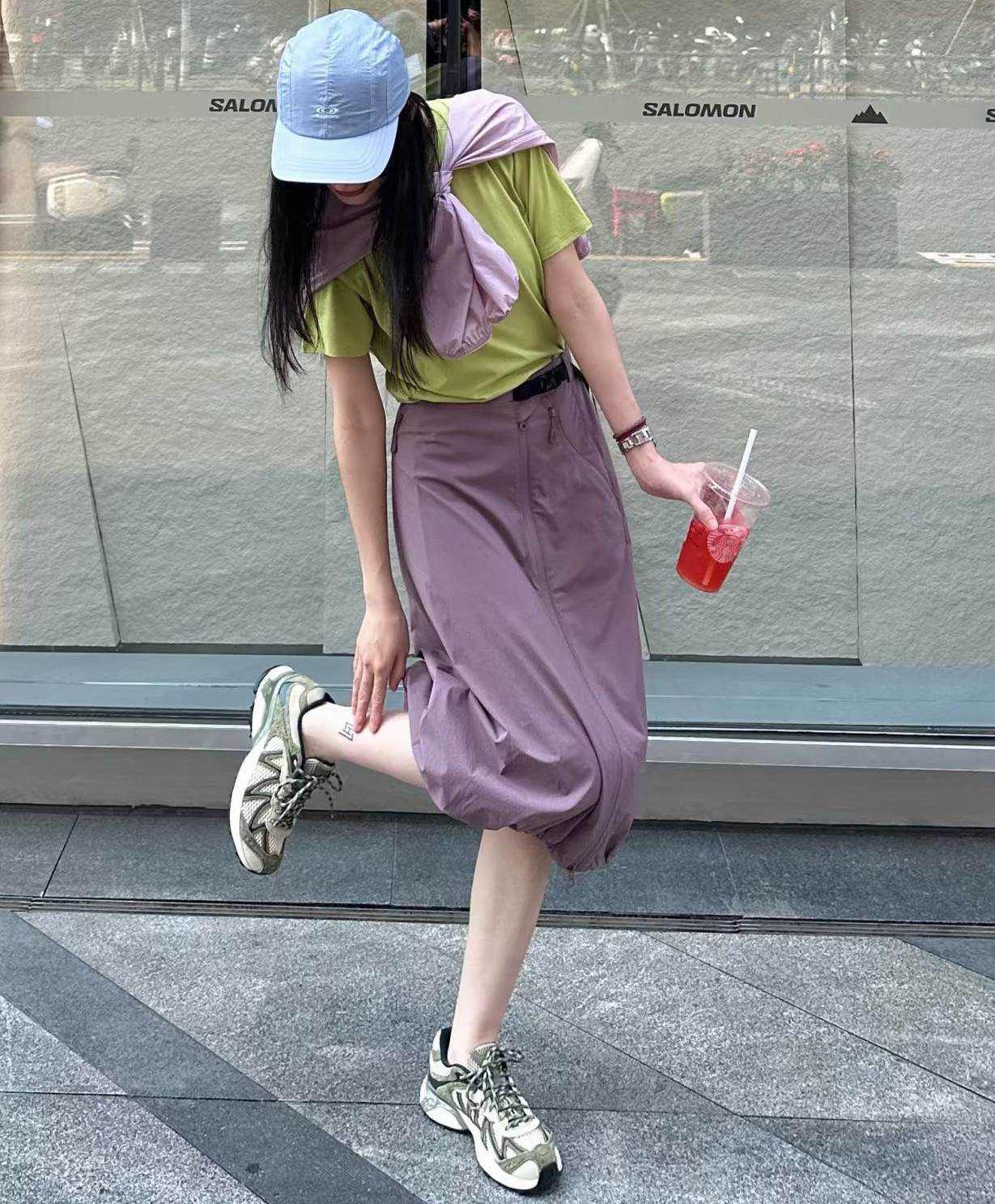 户外运动女款潮流机能风工装裙山系速干半身裙