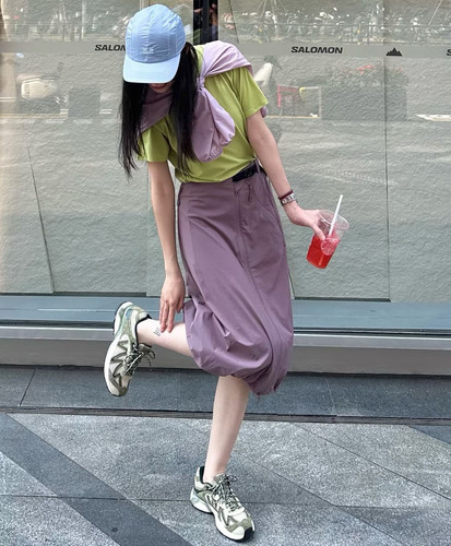 户外运动女款潮流机能风工装裙山系速干半身裙