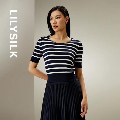 莉莉秀客短袖简约T恤条纹