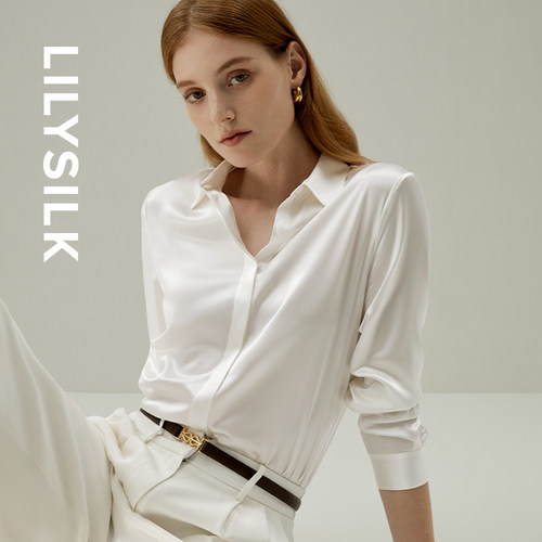 莉莉秀客真丝衬衫女士宽松设计感