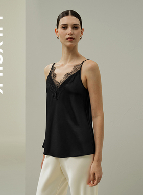 可机洗真丝吊带上衣莉莉秀客26春新款蕾丝吊带性感舒适女LILYSILK