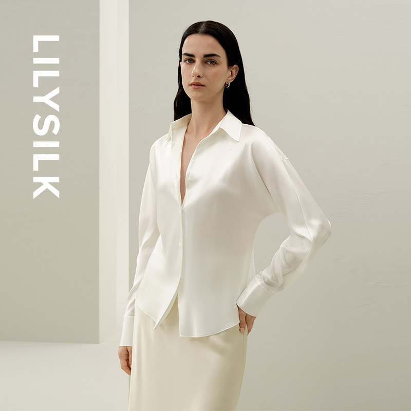 时尚真丝衬衫莉莉秀客新款桑蚕丝百搭女士上衣舒适通勤款LILYSILK