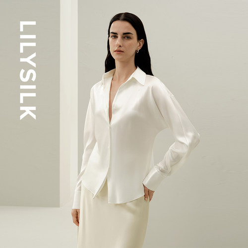 时尚真丝衬衫莉莉秀客桑蚕丝百搭修身女士上衣舒适通勤款LILYSILK