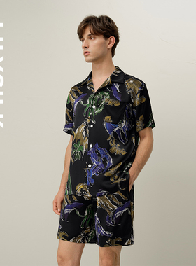 【星座系列】狮子座专属莉莉秀客LILYSILK桑蚕丝印花短袖睡衣套装