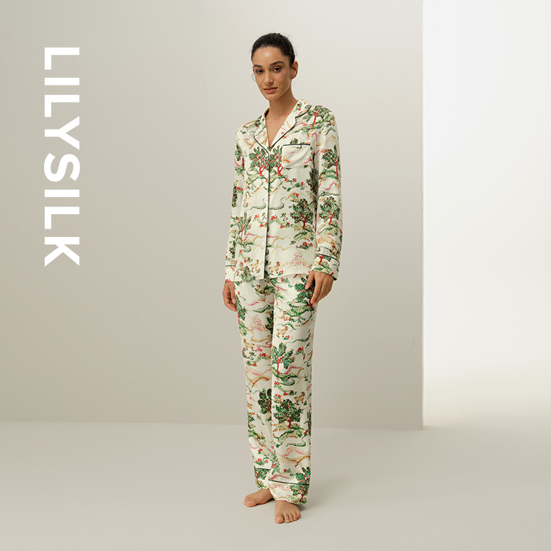 【星座系列】白羊座专属莉莉秀客LILYSILK桑蚕丝印花长袖睡衣套装