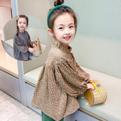 女宝宝衬衫 2025年新品 8岁女童碎花娃娃衫 洋气时髦春秋衣服 春装
