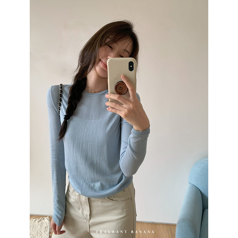 莱赛尔轻薄连帽套头针织衫女秋