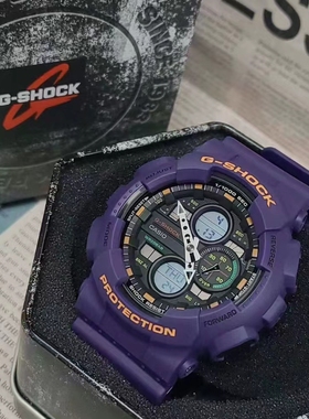 CASIO卡西欧G-SHOCK紫色复古潮流学生电子手表男GA-140-6A/4A/1A1