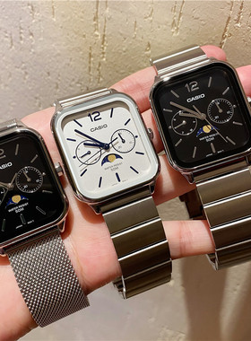 CASIO卡西欧方形月相显示休闲商务石英表MTP-M305M-1A MTP-M305D