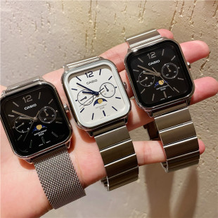 MTP M305D M305M CASIO卡西欧方形月相显示休闲商务石英表MTP