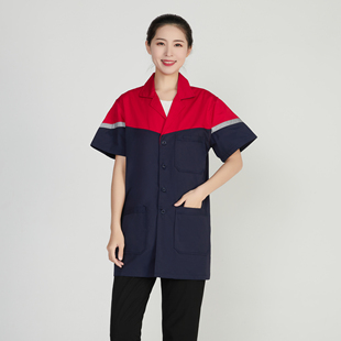 涤棉拼色大褂罩衣防尘