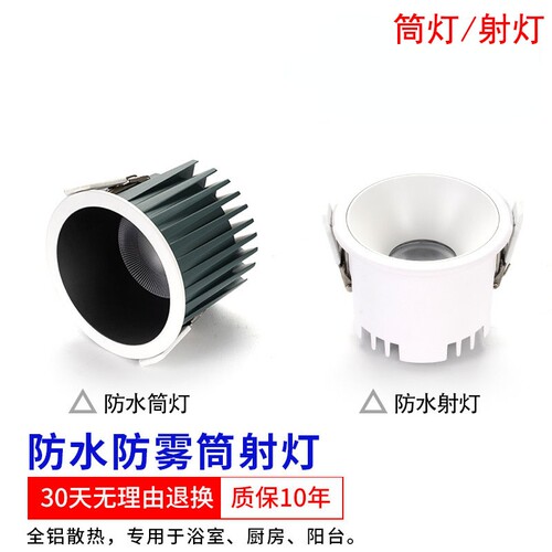 IP65防水防潮卫生间厨房筒灯射灯