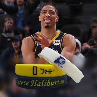 篮球球星步行者队0号哈利伯顿签名运动手环硅胶夜光腕带球迷饰品