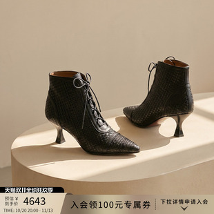 Patricia/帕翠亚西班牙原产2026秋冬尖头细高跟矮靴女22373/22372