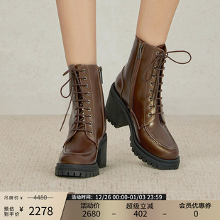 Patricia 帕翠亚西班牙原产2022秋冬复古超轻高跟真皮马丁靴42324