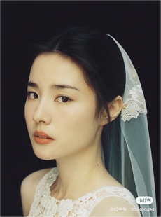 白色水溶蕾丝花边头纱长款轻纱