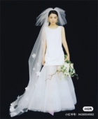 多层飘花花瓣头纱拖尾头纱