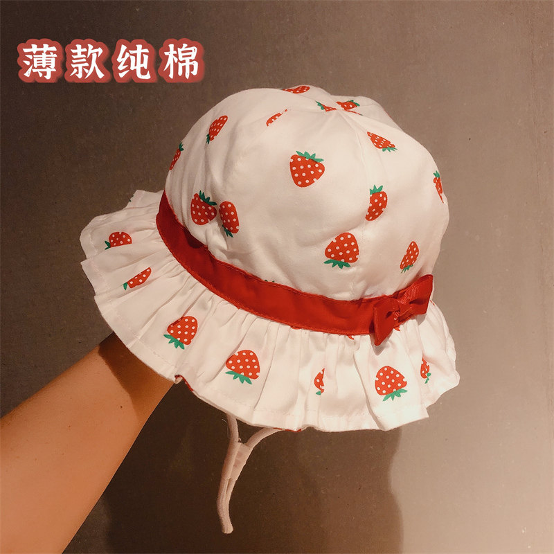 宝宝帽子夏季薄款防晒遮阳帽女婴儿可爱渔夫帽男童大檐棉太阳帽