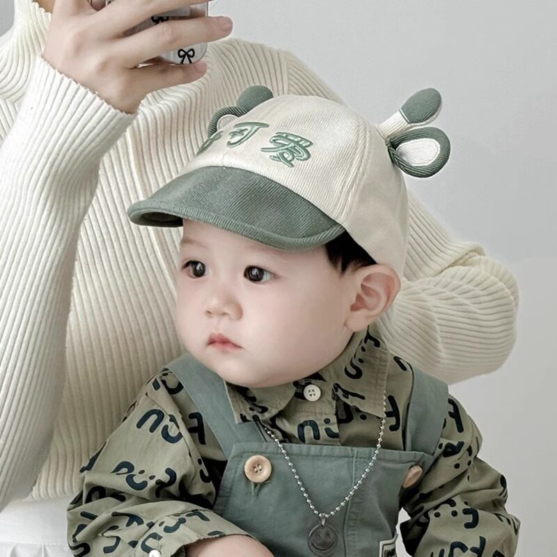 婴儿帽子春秋可爱宝宝遮阳鸭舌帽男女婴幼童棒球帽软檐秋冬太阳帽