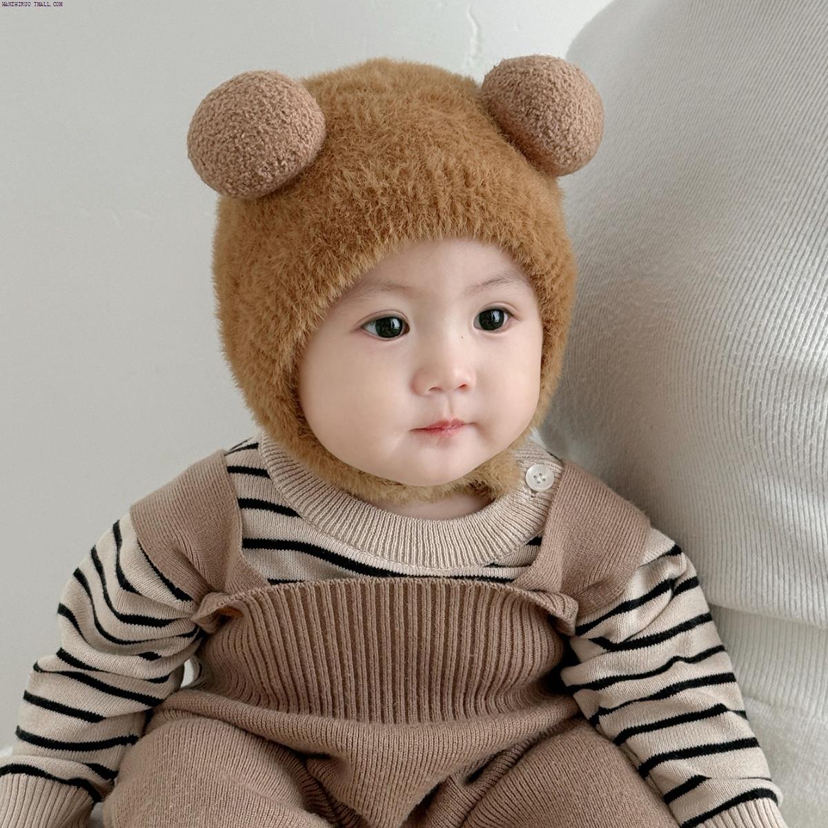 婴幼儿秋冬季保暖帽男女宝套头帽