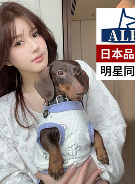 日本高端ALP米菲兔狗狗衣服春秋款比熊小型犬华夫格宠物洋气卫衣