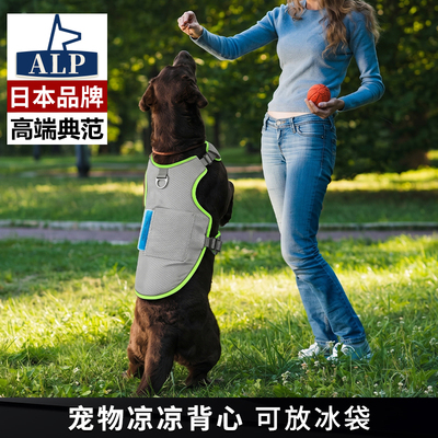 【日本高端ALP】灰色降温狗狗凉凉衣背心冰袋冷却背心夏季可调节