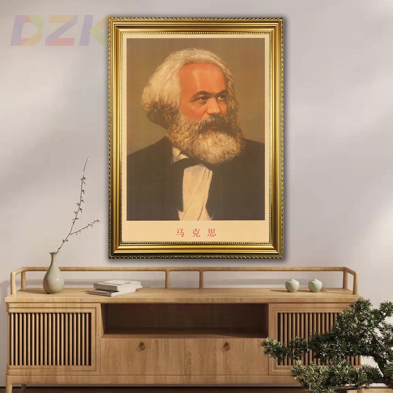 马克思画像有框马克思大厅复古装饰画壁挂画外国名人领导宣传墙v6