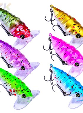 路亚昆虫饵知了蝉假饵4cm/4.2g仿生硬饵鱼饵DHC005v3