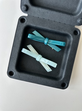 vogueess多色新品时髦醋酸小号蝴蝶结发夹鸭嘴一字发卡立体果冻感