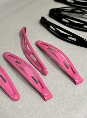 vogueess夏日玫粉基础款碎发bb夹黑色百搭前额刘海发夹头饰可爱款