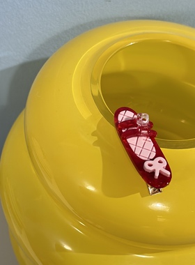 vogueess可爱少女感红色芭蕾舞鞋醋酸发夹蝴蝶结鸭嘴刘海边夹小众