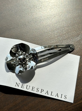 vogueess自制EIREVE小众设计感金属立体花朵时髦复古三色堇发夹边