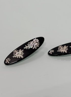 vogueess复古雕花天然贝壳发卡女编发发夹刘海碎发带齿发卡头饰