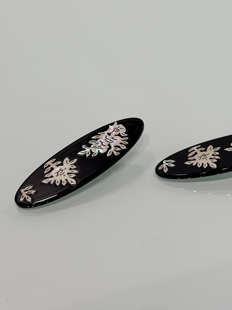 vogueess复古雕花天然贝壳发卡女编发发夹刘海碎发带齿发卡头饰