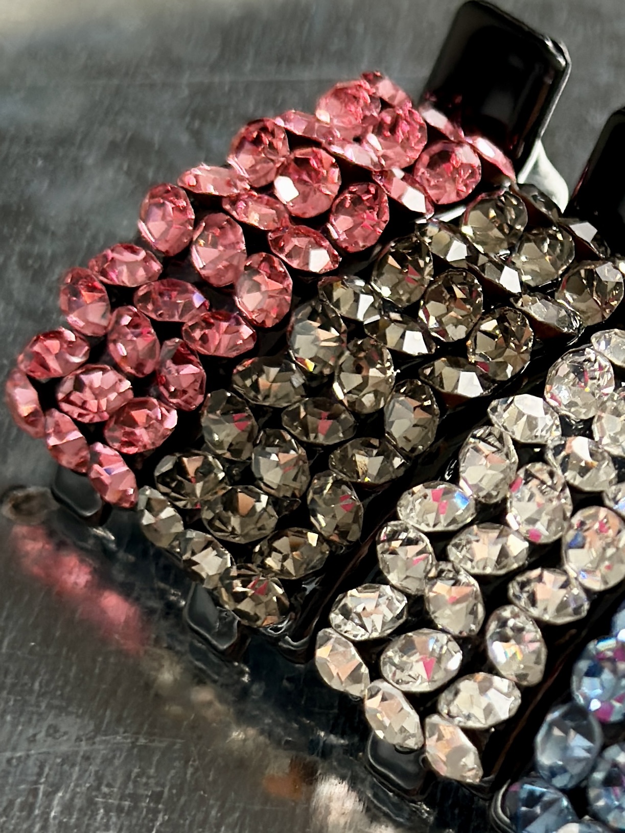 高级感闪钻半圆刘海边夹