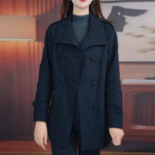 经典简约通勤百搭2026年春季女外套春秋女生妈妈休闲宽松风衣大衣