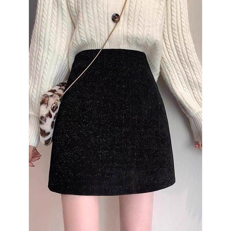 大码黑色亮片毛呢半身裙女秋季巨好看的短裙胖mm高腰显瘦a字半裙,运动/瑜伽/健身/球迷用品,瑜伽短裙,淘宝优惠券,粉丝福利购,淘宝优惠卷