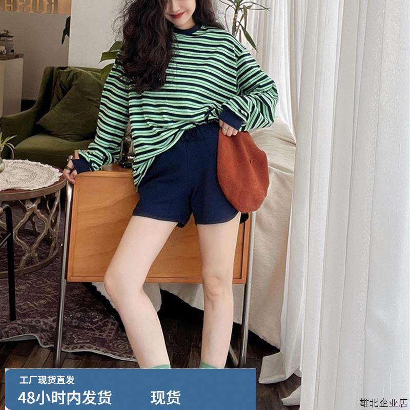 超好看独特漂亮上衣高级小众不撞款轻奢减龄洋气条纹长袖T恤女秋