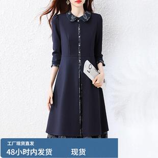 秋季长袖连衣裙女士2026新款爆款秋裙国际高端妈妈秋冬款裙子