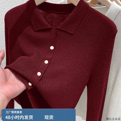 2025秋季新款安可拉红桑蚕丝绵羊毛长袖针织开衫宽松显瘦单穿上衣