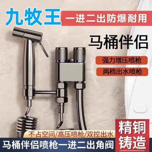 九牧王全铜马桶冲洗喷枪一进二出