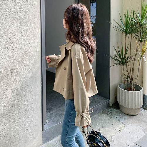 Women's Loose-Fit Casual Woven Jacket Plain Pattern Fall &