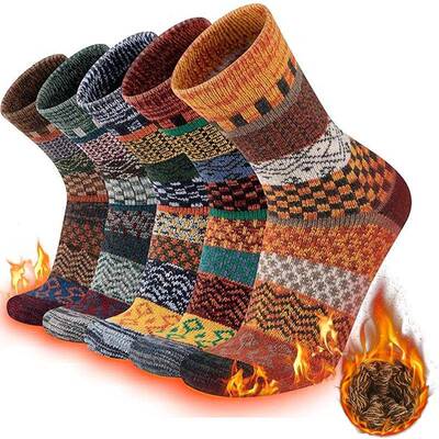 Women's 5 Pairs Nordic Wool Socks Thick Warm Thermal